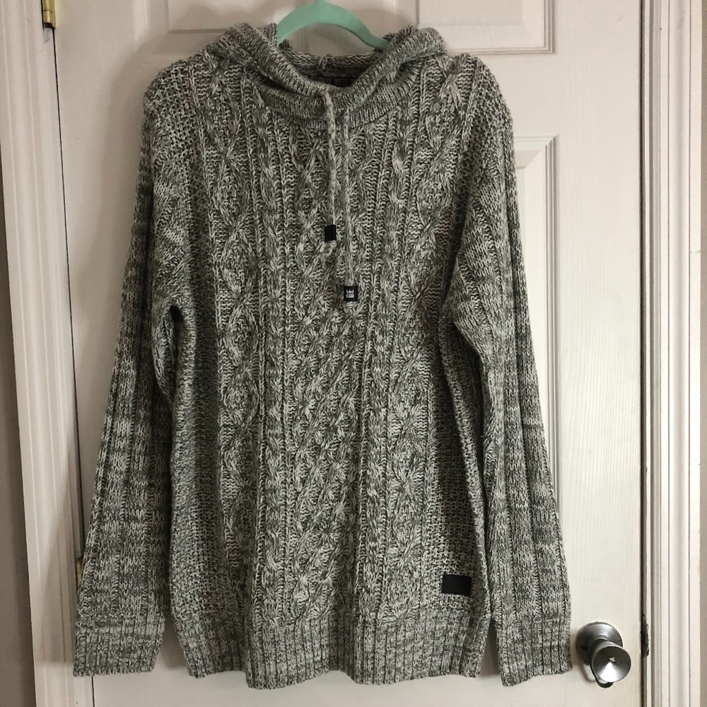 Men's projek raw gray braided long sleeve sweater